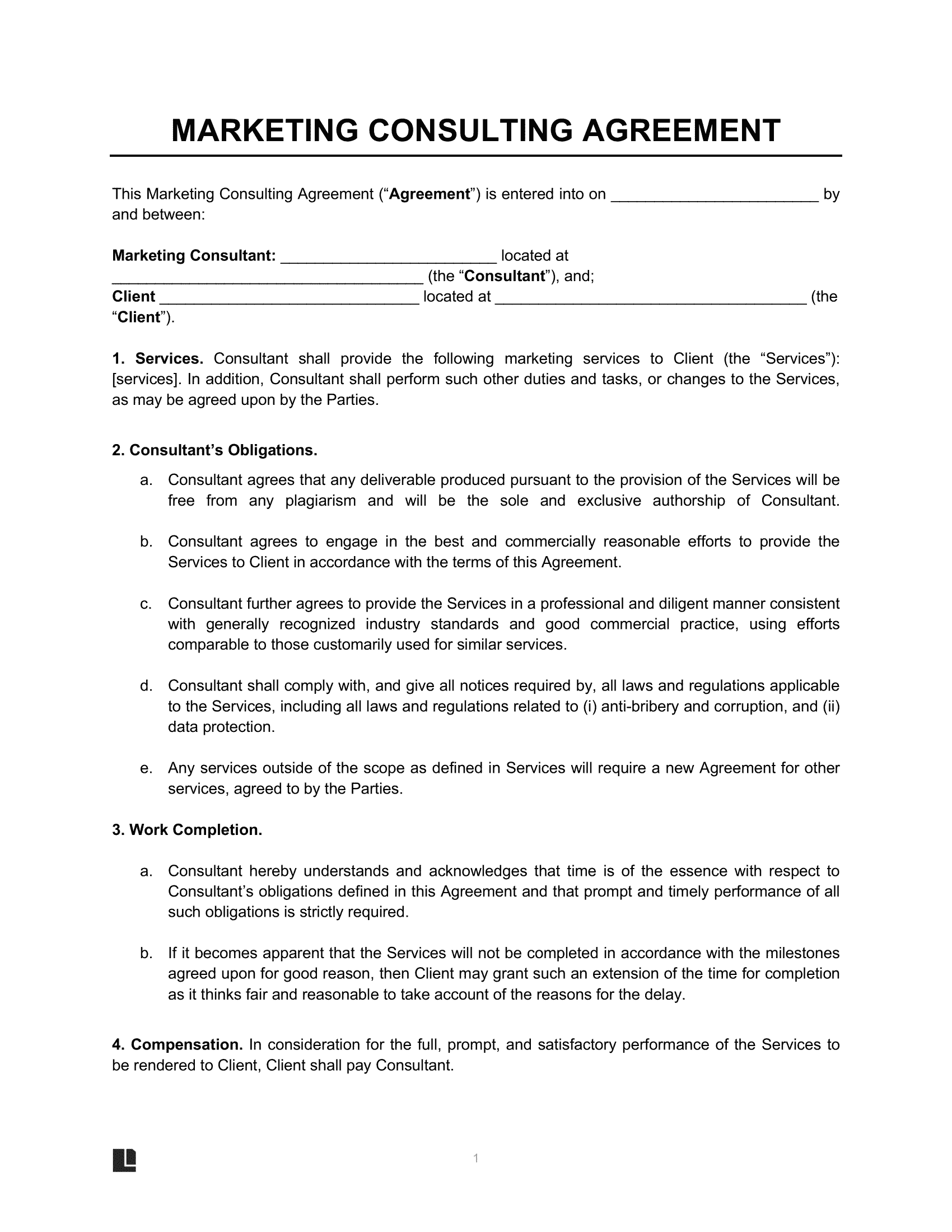 Free Marketing Consulting Agreement Template PDF Word Free Marketing Consulting Agreement Template PDF Word