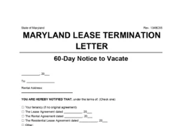 Maryland 60-Day Notice to Quit Lease Termination