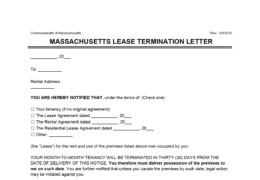 Massachusetts 30-Day Notice to Quit Lease Termination