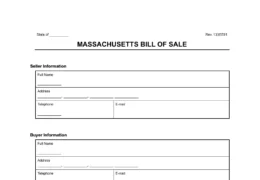 Massachusetts Bill of Sale form