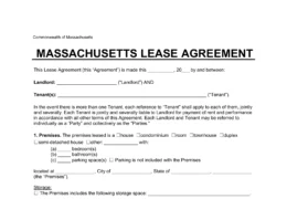 Massachusetts Lease Agreement Template
