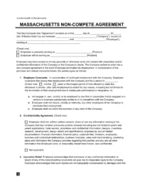 Massachusetts Non-Compete Agreement Template