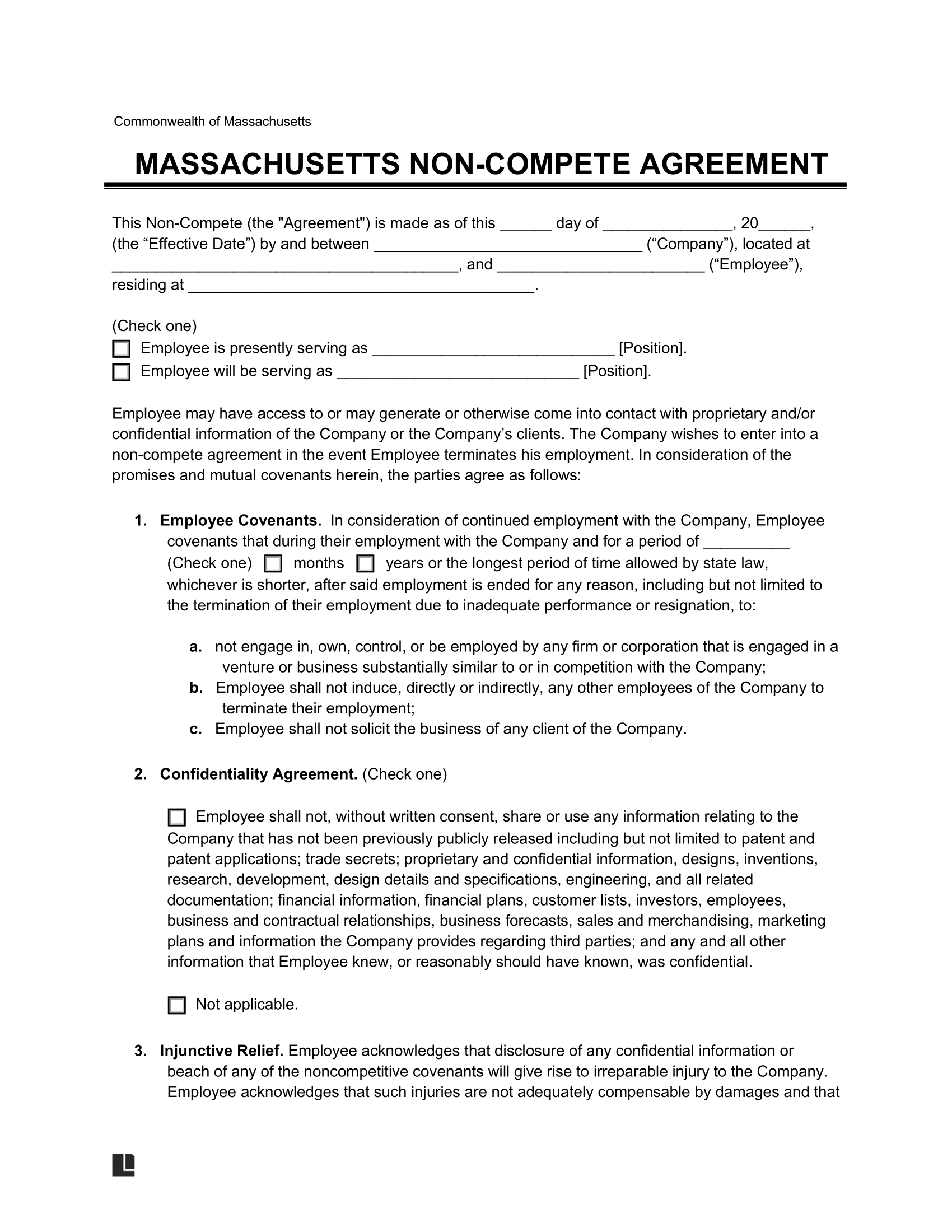Free Massachusetts Employment Contract Templates PDF Word Free Massachusetts Employment Contract Templates PDF Word