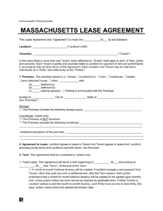 Massachusetts Residential Lease Agreement