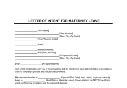 Maternity Letter of Intent Template