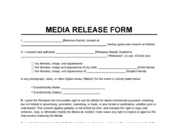Media Release Form Template