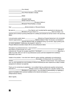 Medical Residency Letter of Intent Template