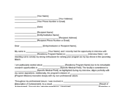 Medical Residency Letter of Intent Template