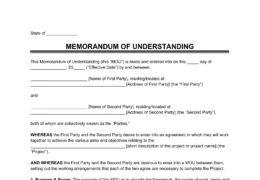 memorandum of understanding template