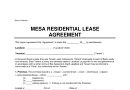 Mesa Residential Lease Agreement Template