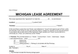 Michigan Lease Agreement Template
