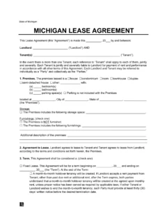 Michigan Residential Lease Agreement
