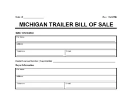 Michigan Trailer Bill of Sale screenshot
