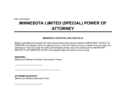 Minnesota Limited Power of Attorney Template
