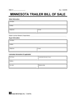 Minnesota Trailer Bill of Sale screenshot