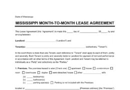 Mississippi Month-to-Month Rental Agreement