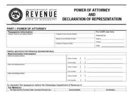 Mississippi Tax Power of Attorney Form 21-002-13
