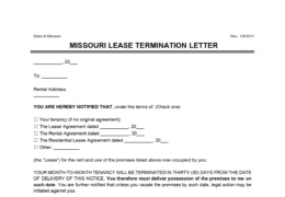Missouri Lease Termination Letter (30-Day Notice)