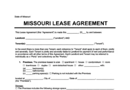 Missouri Lease Agreement Template