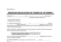 Missouri Revocation Power of Attorney Form