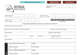 Missouri Tax Power of Attorney Form 2827