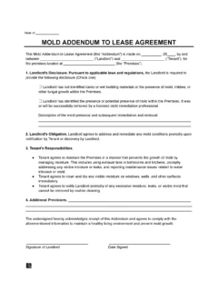 Mold Addendum Template