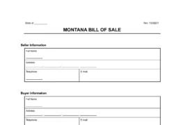 Montana bill of sale form