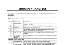 Moving Checklist Template