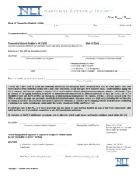 National Letter of Intent Template