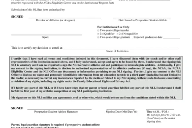 National Letter of Intent Template