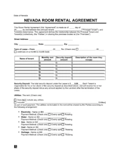 Nevada Room Rental Agreement