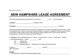 New Hampshire Lease Agreement Template