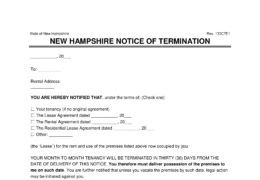 New Hampshire Lease Termination Letter