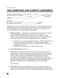 New Hampshire Non-Compete Agreement Template