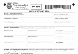 Tax Power of Attorney Form DP-2848 | New Hampshire