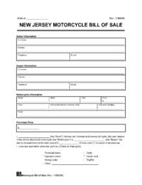 new jersey motorcycle bill of sale