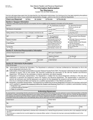 New Mexico Tax Power of Attorney (Form ACD-31102)