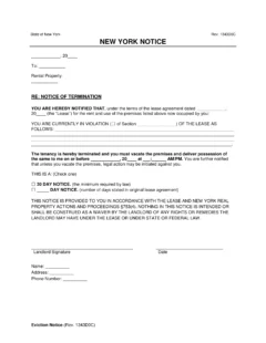 New York 30-Day Notice to Quit for Non-Compliance (Incurable)