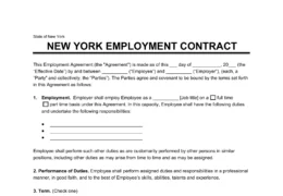 New York Employment Contract Template