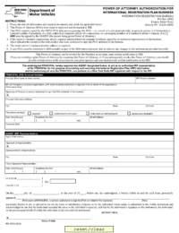 New York Power of Attorney Authorization for International Registration Plan Business (Form IRP-1POA)
