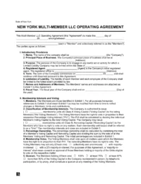 New York Multi-Member LLC Operating Agreement Template