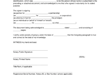 New York Notary Acknowledgment