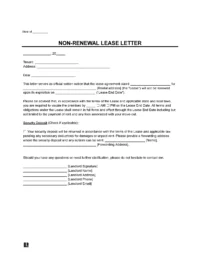 Non-Renewal Lease Letter