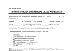 North Carolina Commercial Lease Agreement