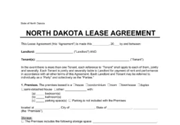 North Dakota Lease Agreement Template