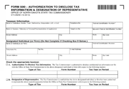 North Dakota Tax Power of Attorney (Form 500)