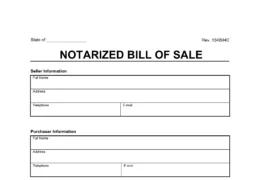 Notarized Bill of Sale screenshot