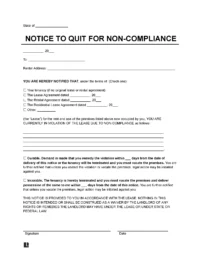Notice to Comply or Vacate Template