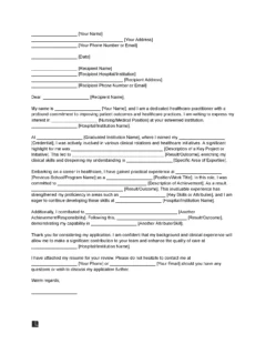 Nursing Job Letter of Intent Template