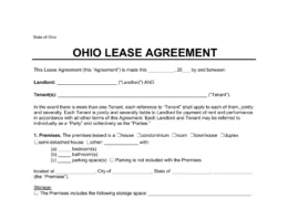 Ohio Lease Agreement Template